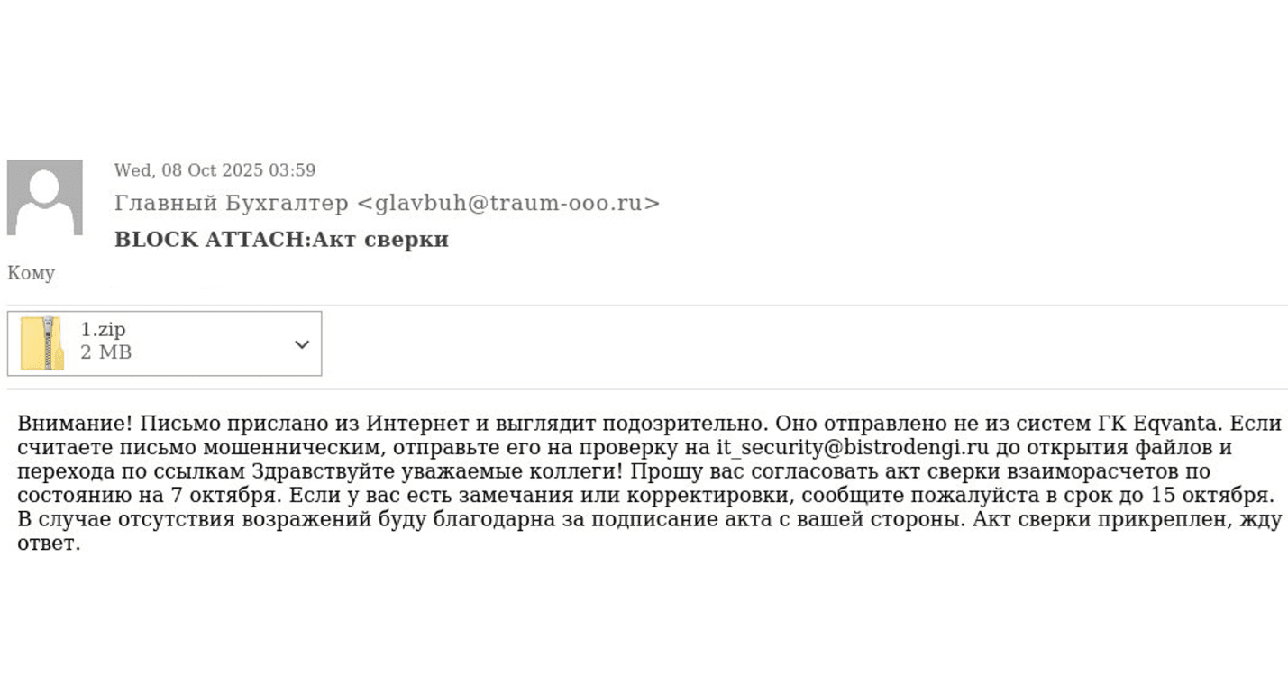 Рис. 38. Фишинговое письмо