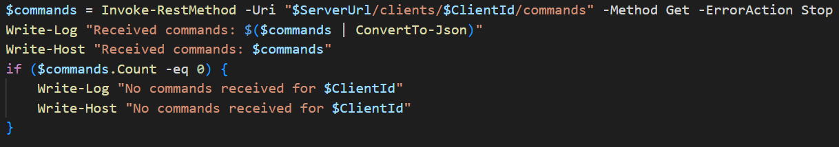 Command request code