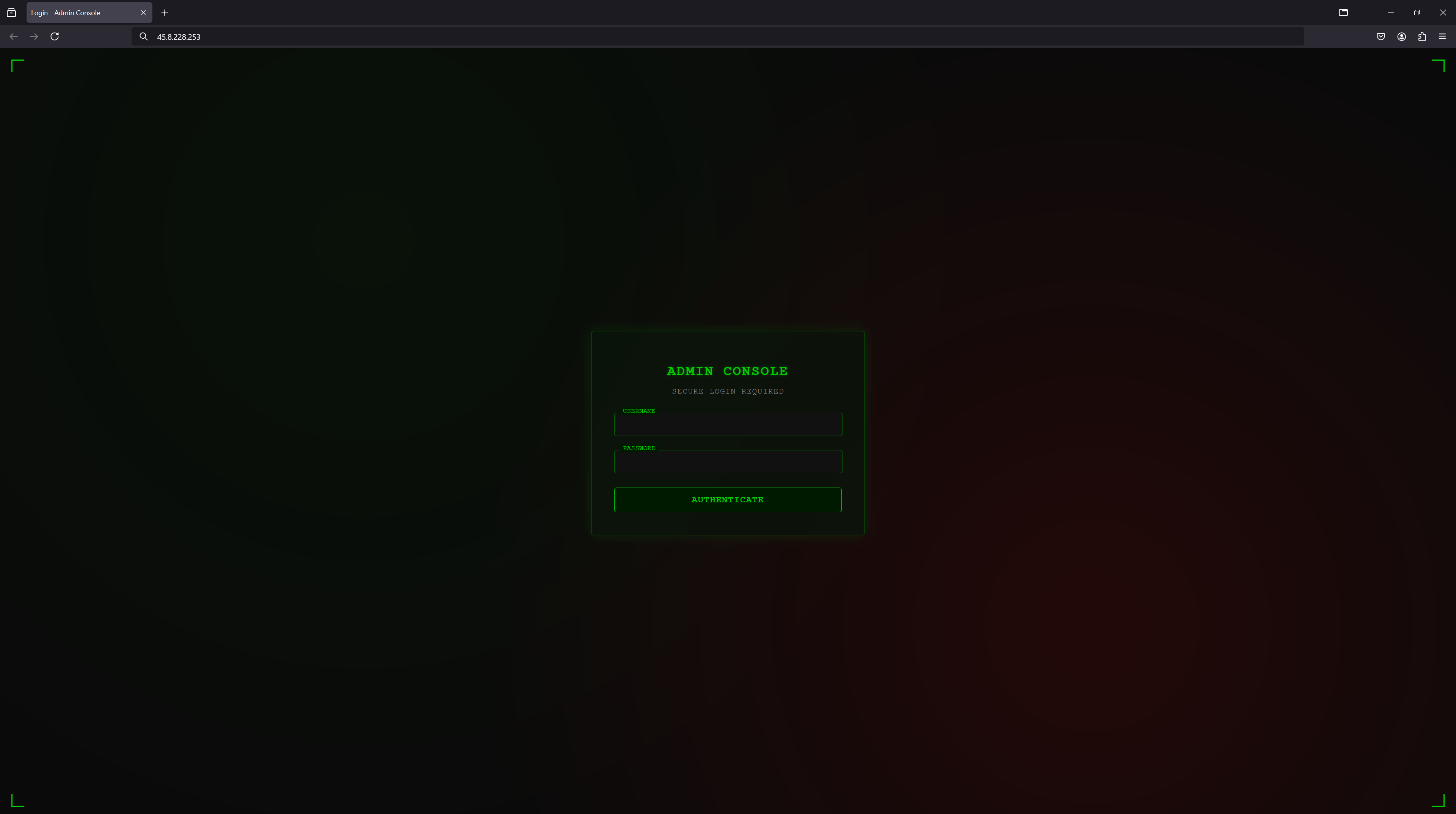 Control panel on a server with an SSH tunnel