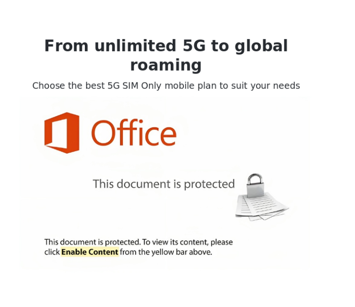 Рис. 7. Картинка в документе, побуждающая жертву включить макрос