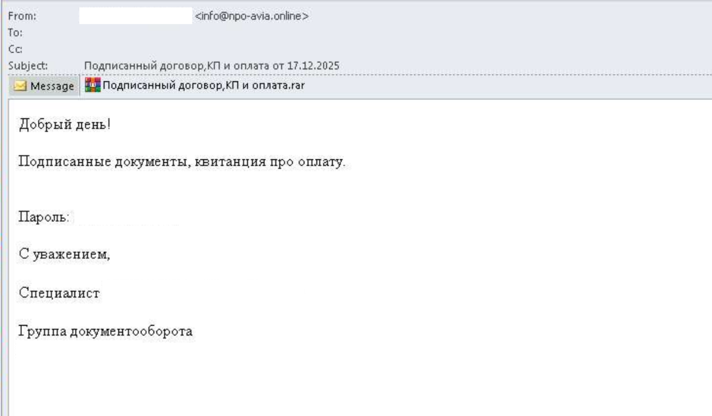 Примеры фишинговых писем
