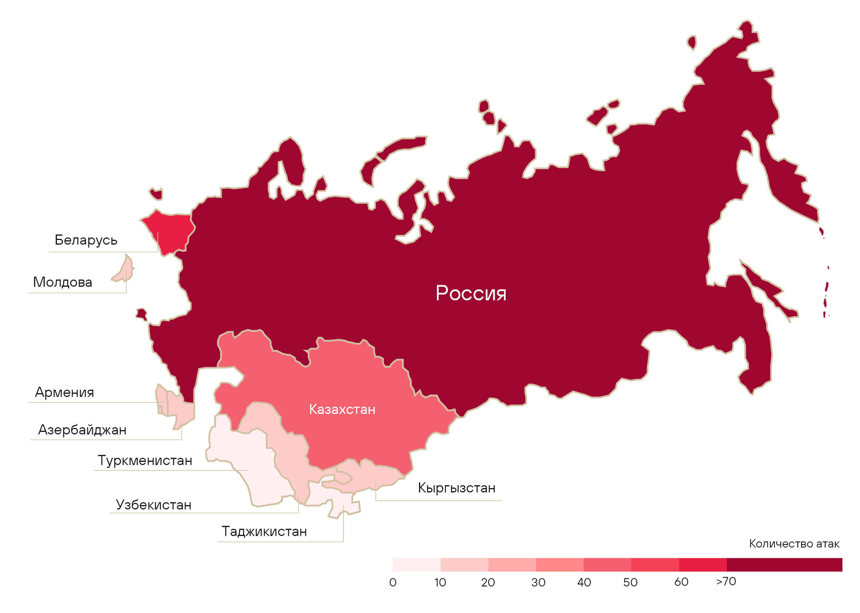 Рисунок 2. Количество успешных кибератак на организации