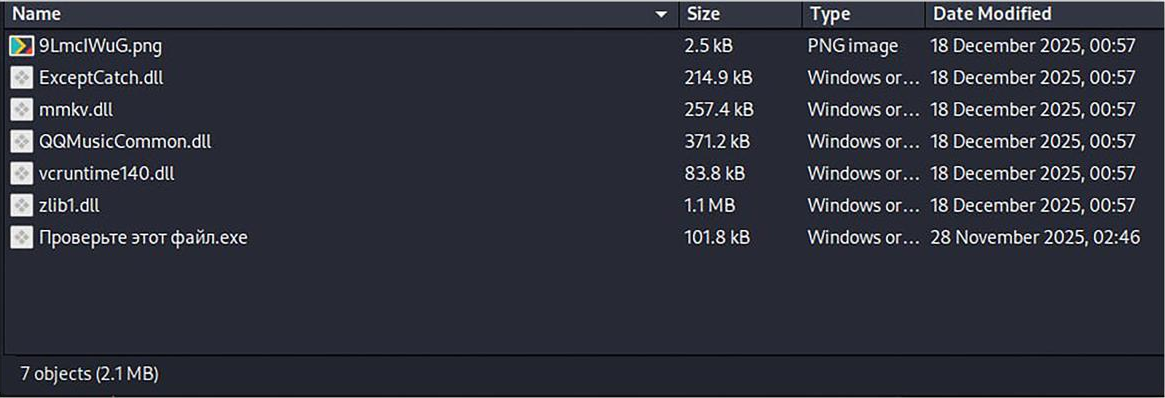 Рисунок 31. Содержимое архива