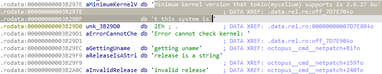 Рисунок 44. Строка о минимальной версии ядра для запуска mycelium