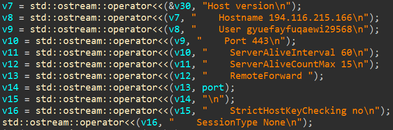 Writing configuration parameters to a file