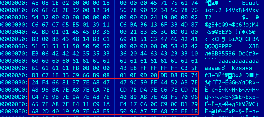 The encrypted shellcode