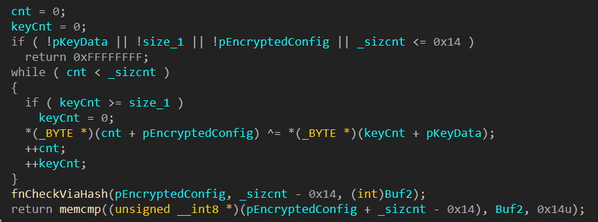 Decrypting the loader configuration