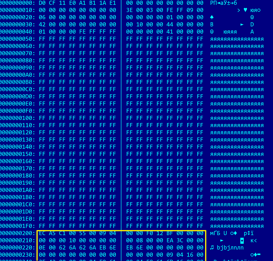 An FIB fragment in a document