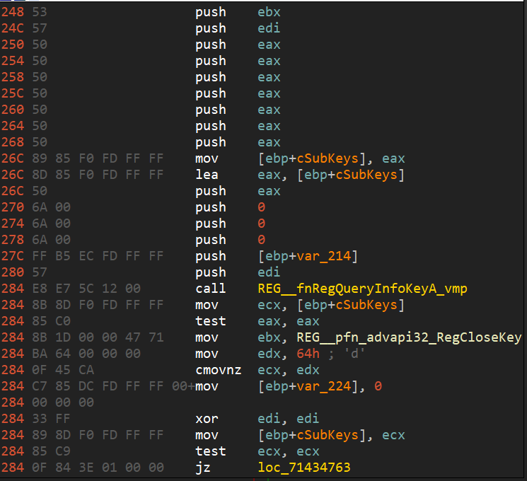 Code snippet present in all malware found