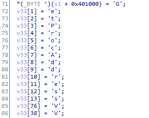 Code for restoring damaged names of functions