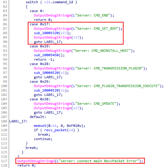 Figure 12. Zupdax code fragment (2015 sample)