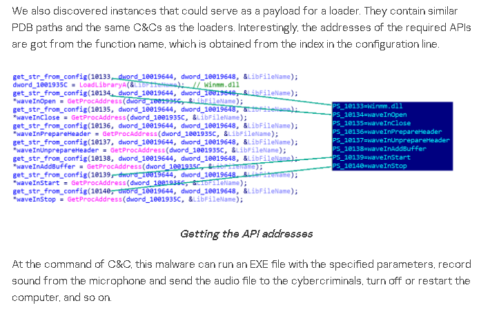 Figure 18. Fragment of the Kaspersky report