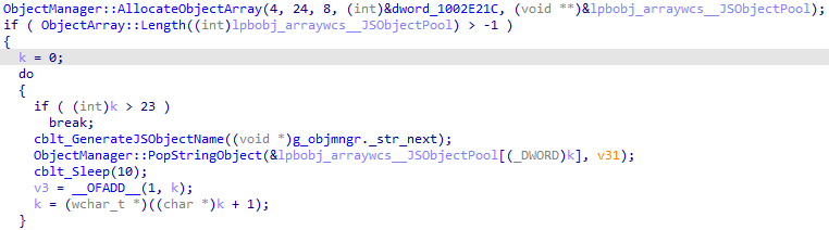 Figure 36. Example of filling the pool of names used in the script