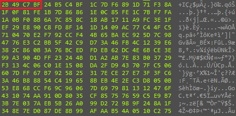 Four-byte key and encrypted data