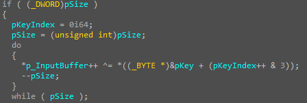 XOR decryption cycle