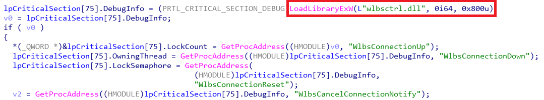 Calling LoadLibraryExW