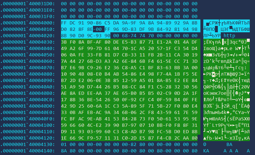 Block in the .rdata section