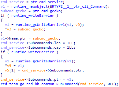Initializing the command and subcommand