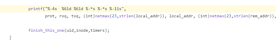 Original code of the tcp_do_one function of netstat